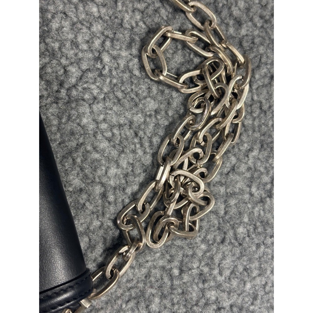 Zadig & Voltaire ZV Initiale Snake Le Long Black Leather Chain Clutch Bag $448 - Picture 7 of 12